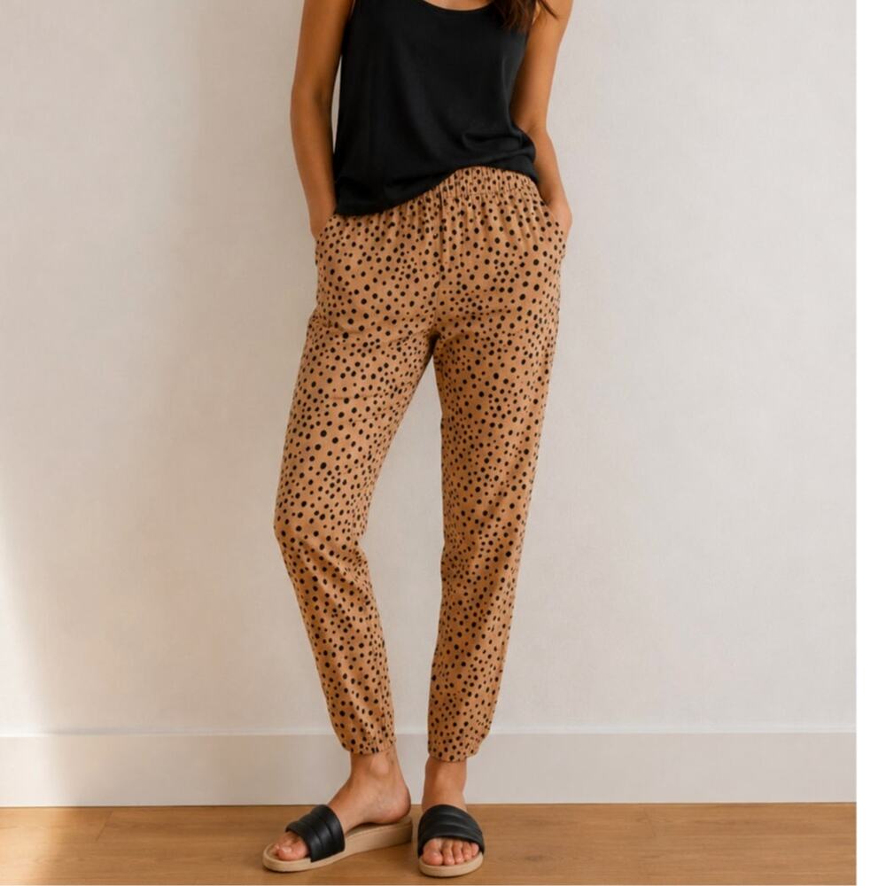 Marine Layer Pull On Pants Cheetah Leopard Print Boho Indie Eclectic Office-S